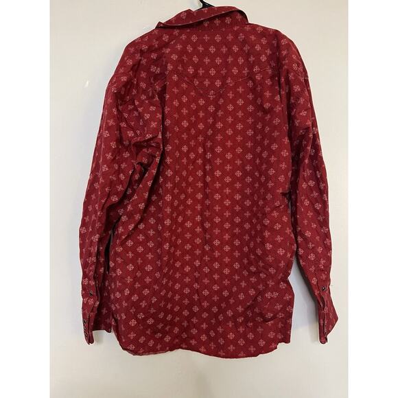 Resistol University Fit Pearl Snap Western Shirt Red Floral Print Size XXL - Picture 5 of 7